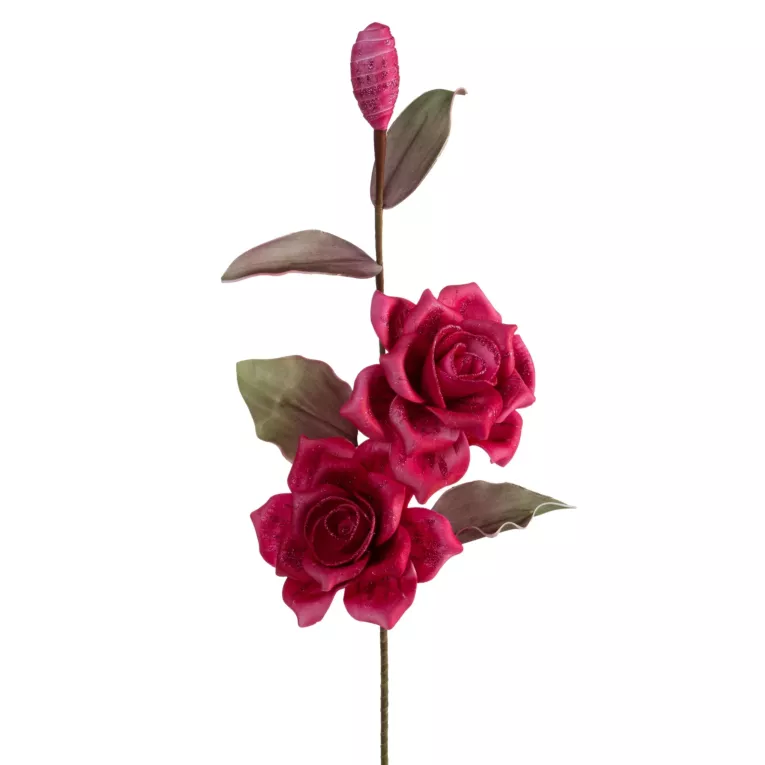 Kwiat sztuczny ciemnoróżowy z plastycznej pianki foamiran 80 cm