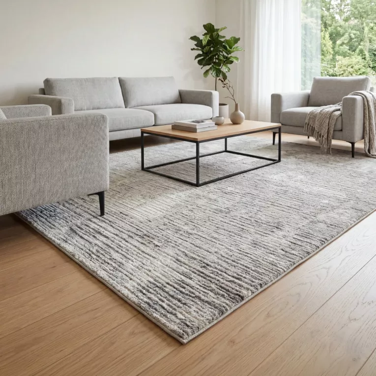 Dywan 160x230 cm srebrny nowoczesny cieniowany OMEGA2