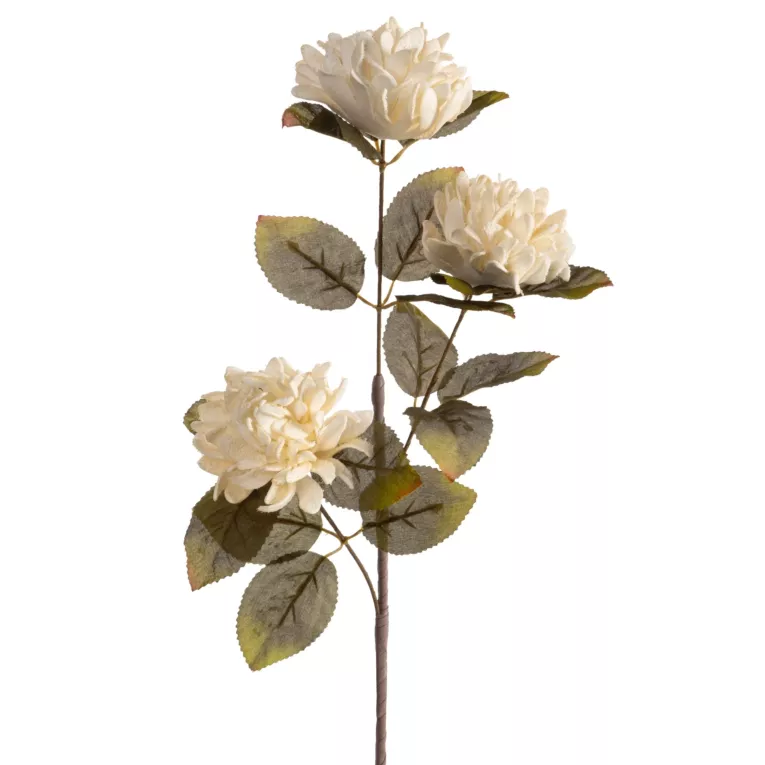 Kwiat sztuczny kremowy z plastycznej pianki foamiran 67 cm