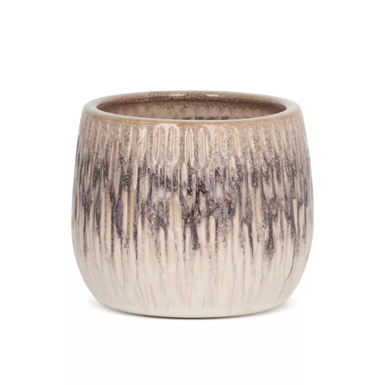 Osłonka ceramiczna na donicę ROSINA w stylu boho z cieniowaniem