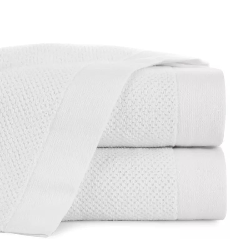 Ręcznik do rąk 30x50 cm bawełniany kolor biały o ryżowej strukturze 550 g/m2 RISO