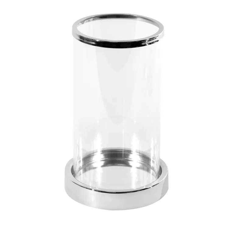 Świecznik dekoracyjny CLAIRE z metalu ze szklanym kloszem