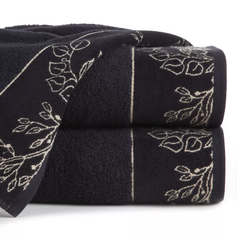 Ręcznik kąpielowy 70X140 cm bawełniany kolor czarny ,złoty z żakardową bordiurą 500 g/m2 VICTORIA 7 Limited Collection