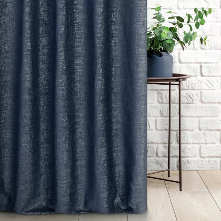 Tkanina zasłonowa, miękka, szenilowa tkanina, przetykana błyszczącą nicią