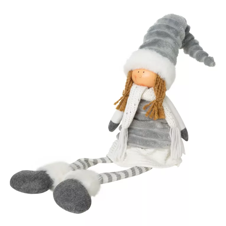 Figurka świąteczna DOLL lalka w zimowym stroju z miękkich tkanin