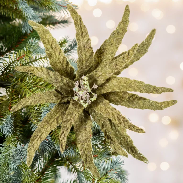 Świąteczny kwiat dekoracyjny z tkaniny o strukturze filcu