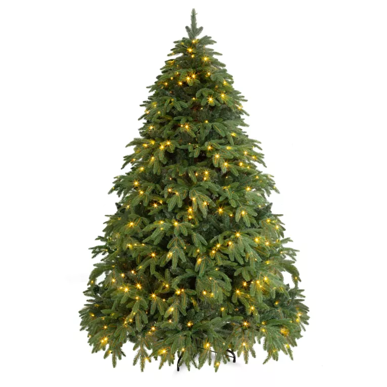 Choinka zielone drzewko zagęszczona dodatkowymi gałązkami z gumy i wbudowanymi światełkami