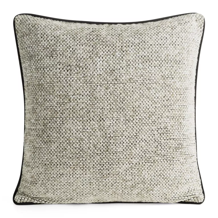 Poszewka na poduszkę 45x45 cm beżowa z plecionej szenilowej nici z efektem melanżu BARI
