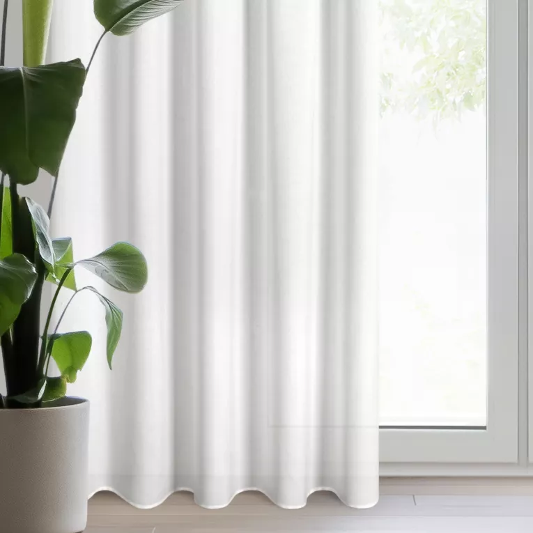 Zasłona biała w stylu eko 140x270 taśma - ERIS