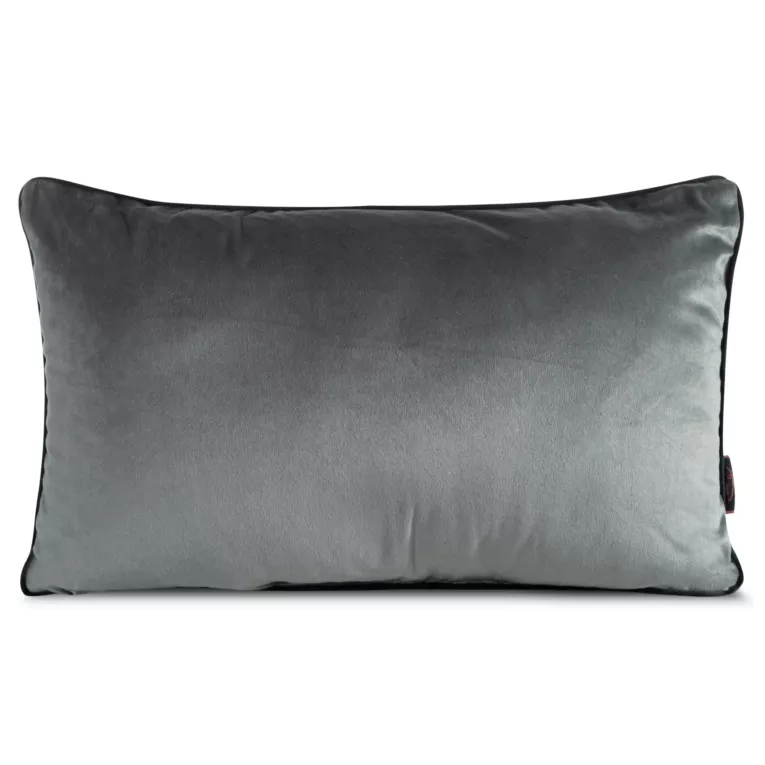 Poduszka 30 x 50 cm welwetowa stalowa z kontrastującą lamówką GAJA 3