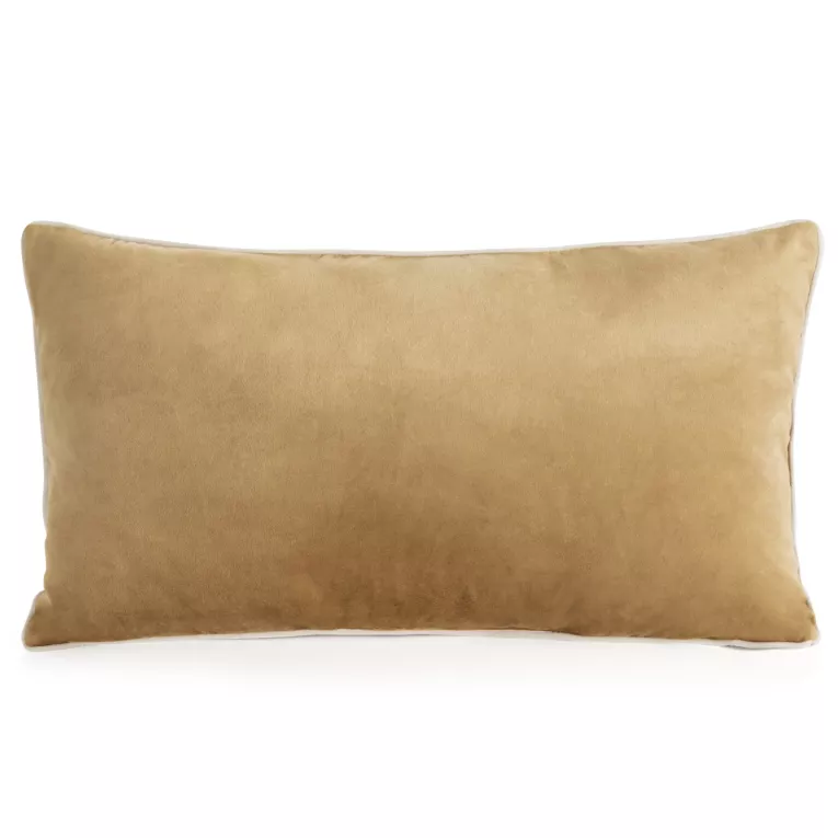Poduszka 30 x 50 cm welwetowa miodowa z kontrastującą lamówką GAJA 3