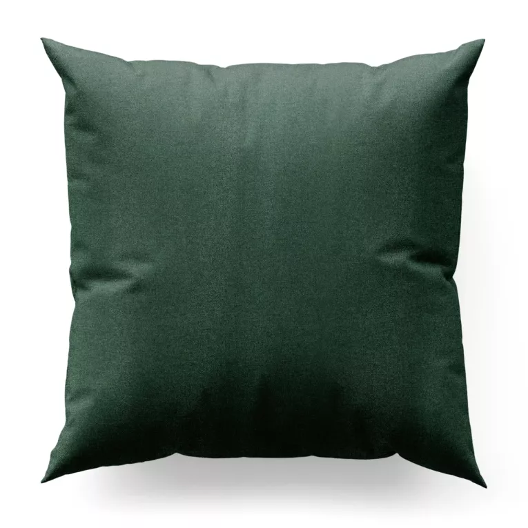 Poszewka szyta ciemnomiętowa o naturalnym charakterze, z widocznym, ozdobnym splotem