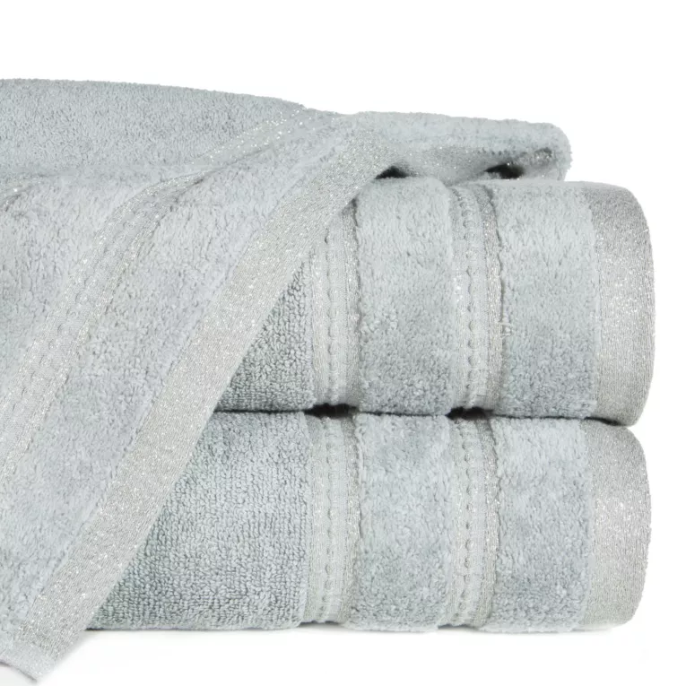 Ręcznik do rąk 30x50 cm bawełniany kolor stalowy z błyszczącą bordiurą 500 g/m2 GLORY 1