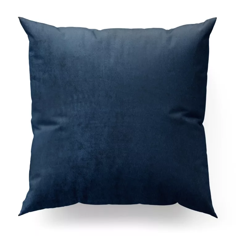 Poszewka szyta granatowa z miękkiej półmatowej tkaniny welwetowej