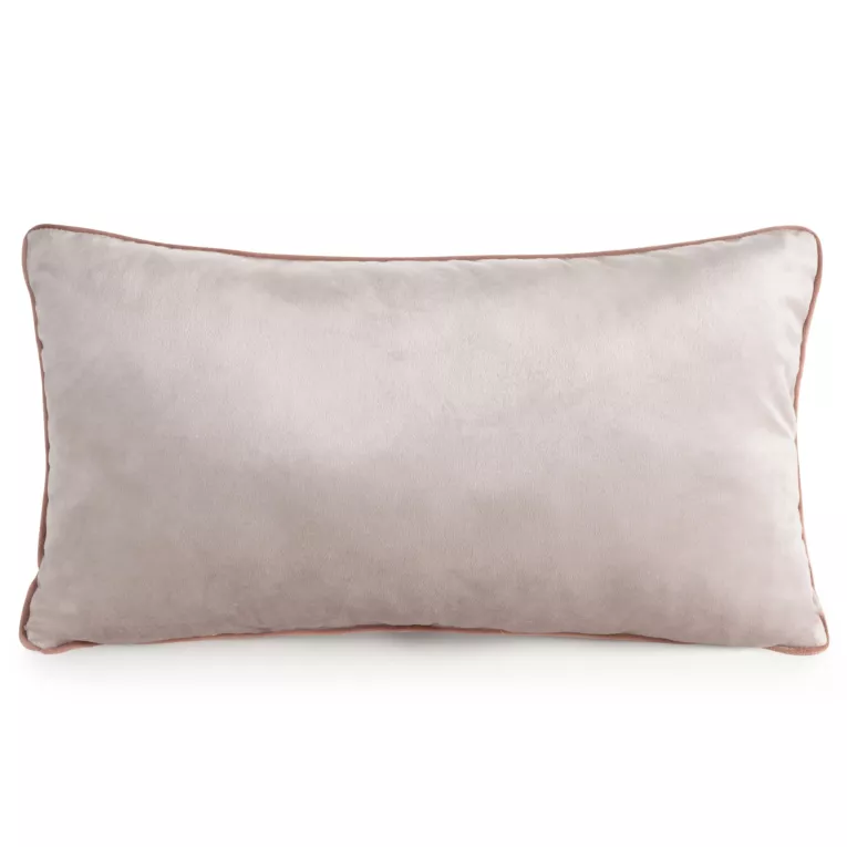 Poduszka 30 x 50 cm welwetowa pudrowa z kontrastującą lamówką GAJA 3