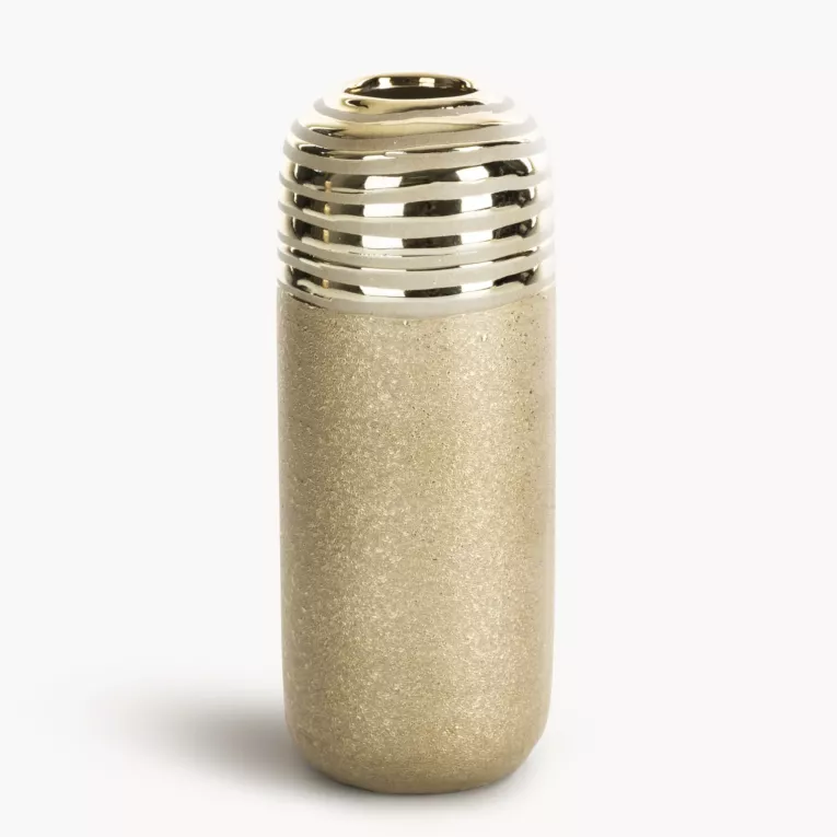 Wazon dekoracyjny ELARA łączący matową powierzchnie z błyszczącym wzorem