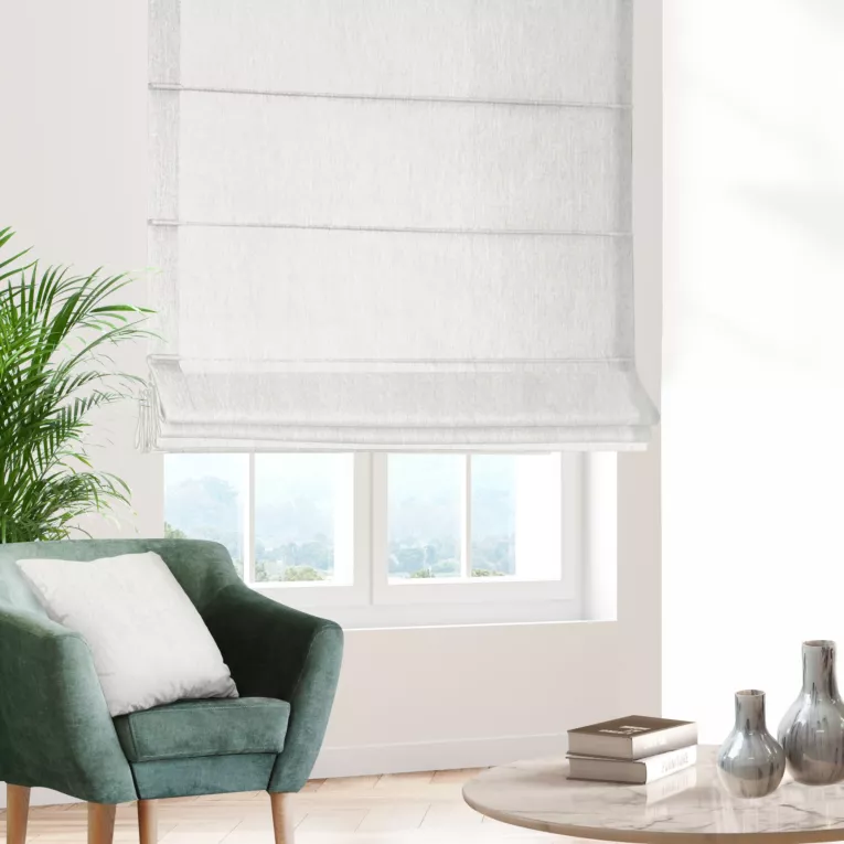 Roleta rzymska naturalna z miękkiej szenilowej tkaniny z efektem melanżu