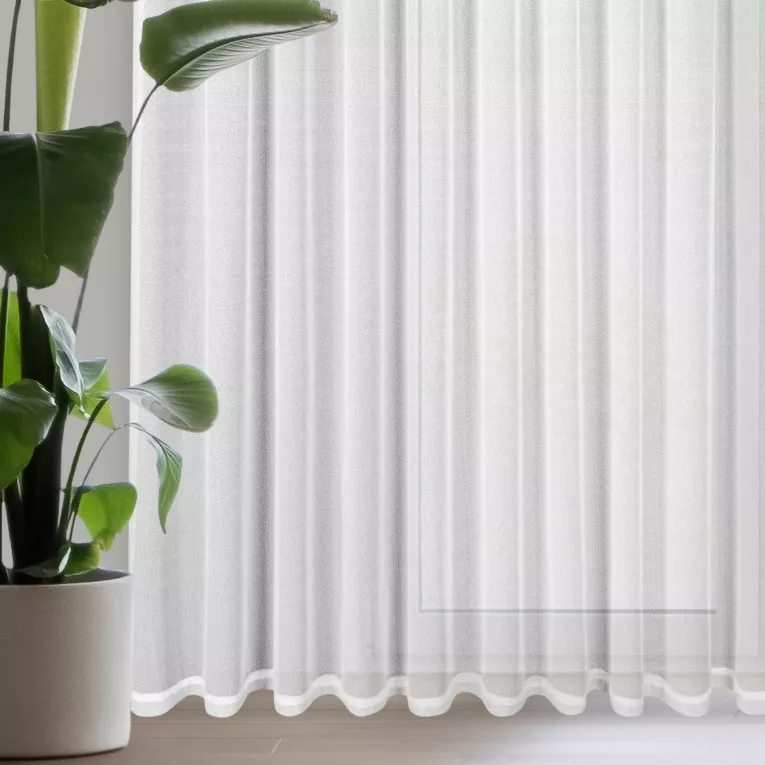 Firana biała o strukturze drobnej siatki 300x270 taśma VANESA