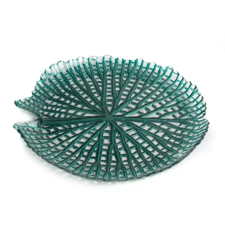 Patera MELA ze szkła artystycznego w kształcie liścia lilii wodnej
