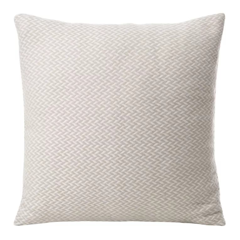 Poszewka na poduszkę 45x45 cm beżowo, biała z drobnym wzorem jodełki AKRYL 3