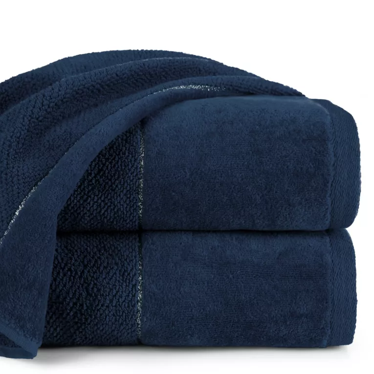 Ręcznik do rąk 30x50 cm bawełniany kolor granatowy z welwetową bordiurą 550 g/m2 ARIA
