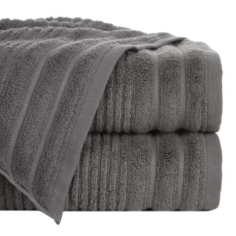 Ręcznik do rąk 30x50 cm bawełniany kolor stalowy w prążki 400 g/m2 SAMMY