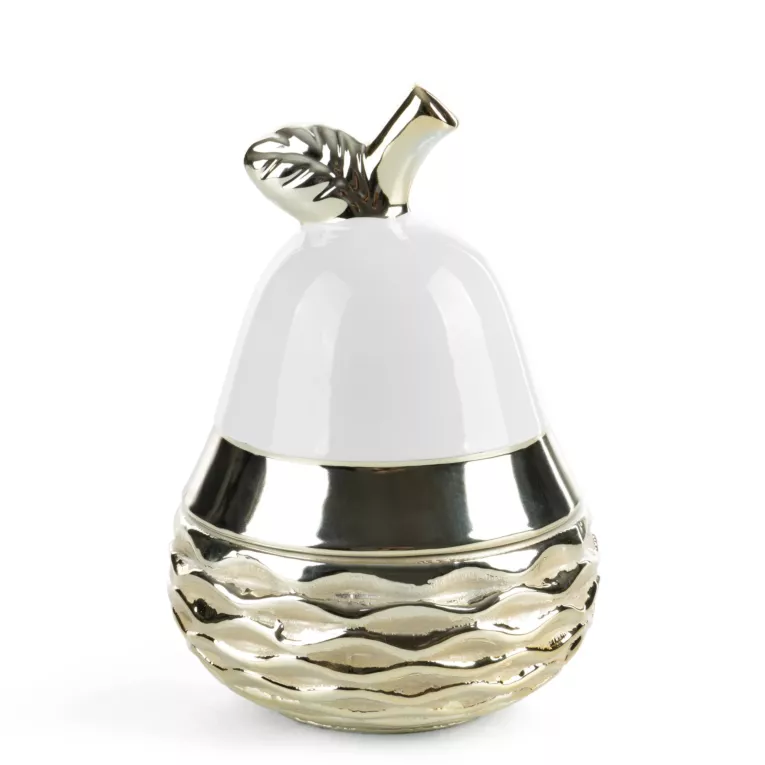 Pojemnik dekoracyjny DOLY w kształcie gruszki zdobiony wytłaczanym wzorem
