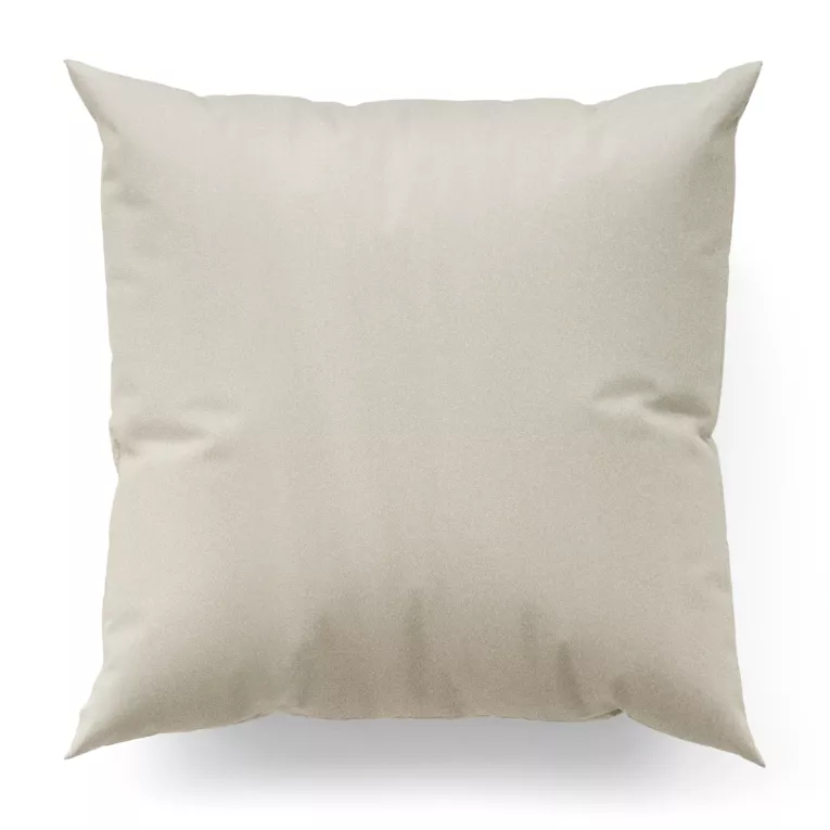 Poszewka szyta beżowo złota z gładkiej tkaniny przeplatanej błyszczącą lureksową nicią