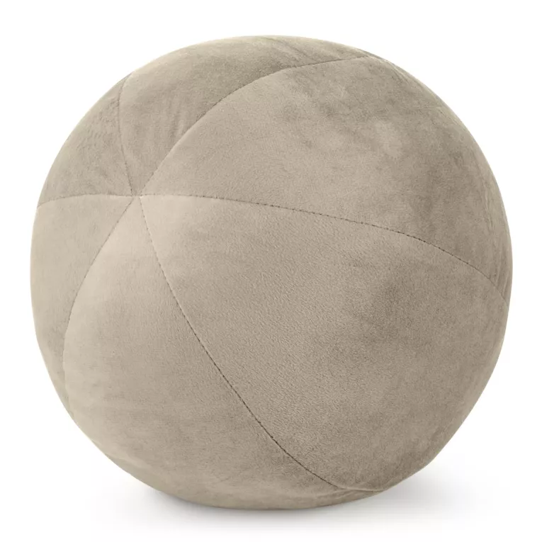 Poduszka dekoracyjna w formie kuli średnica 24 cm welwetowa beżowa GAJA