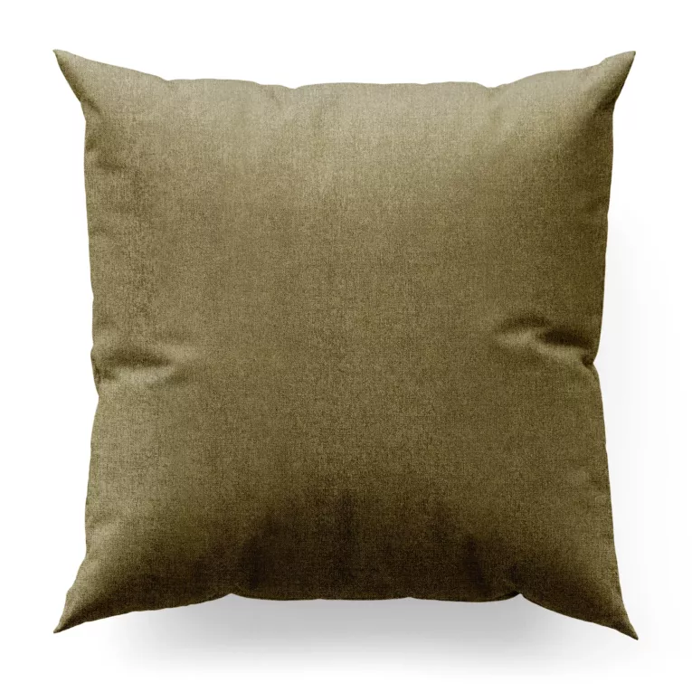 Poszewka szyta oliwkowa z miękkiej w dotyku tkaniny szenilowej