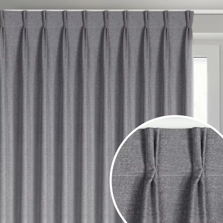 Zasłona grafitowa z 100% zaciemniającej tkaniny typu blackout 125x270 cm (wymiar podany na gotowo) system flex - NELISA