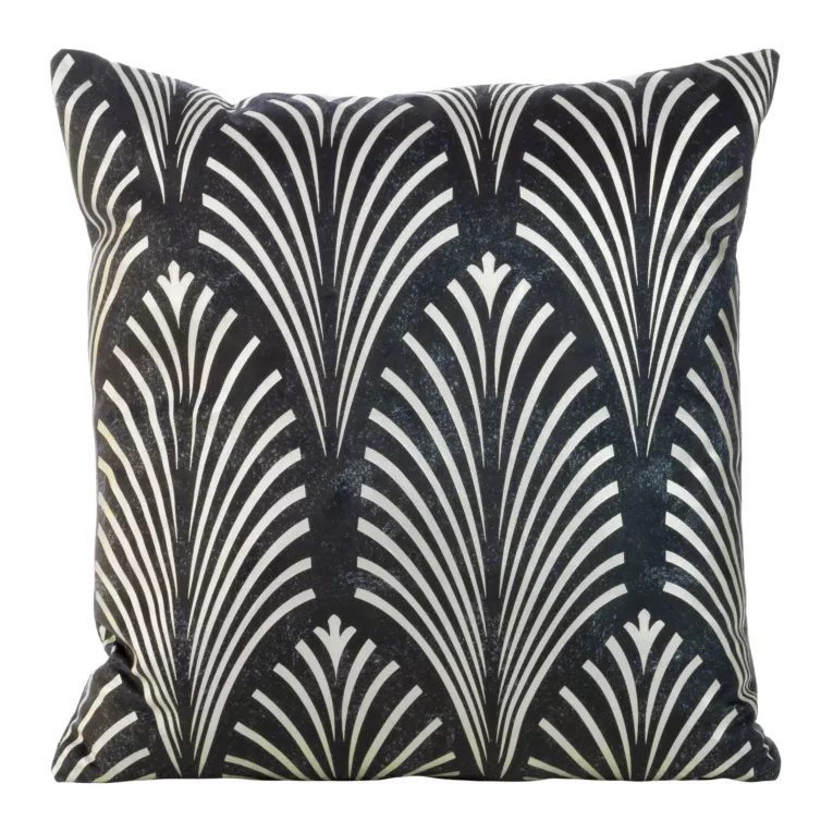 Poszewka na poduszkę 45x45 cm welwetowa grafitowa z srebrnym nadrukiem BLINK 27