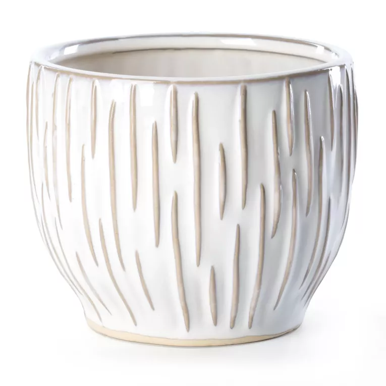 Osłonka ceramiczna na donicę ABA z nieregularnym wzorem