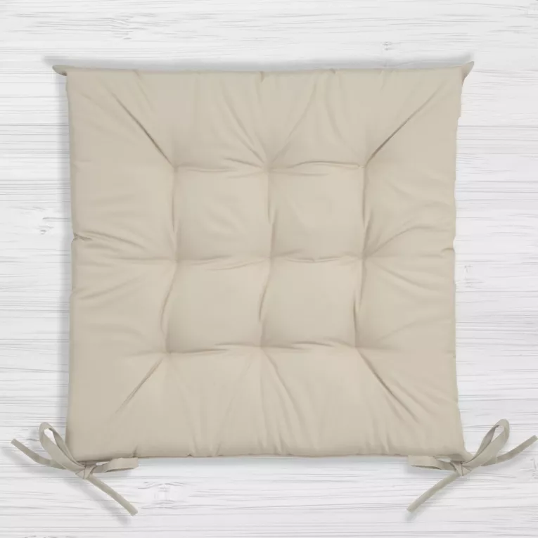 Poduszka na krzesło 40 x 40 x 5 cm wodoodporna kremowa z pikowaniem GARDEN