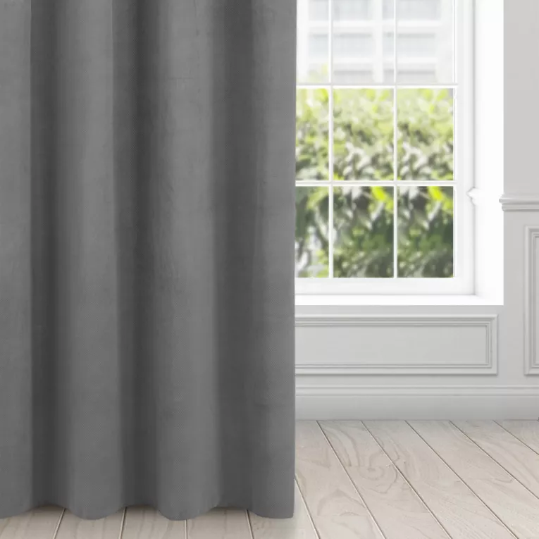 Zasłona stalowa z matowego welwetu 140x250 cm przelotka - MILO