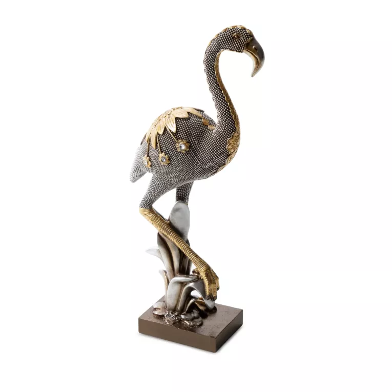 Flaming figurka ceramiczna srebrno-złota