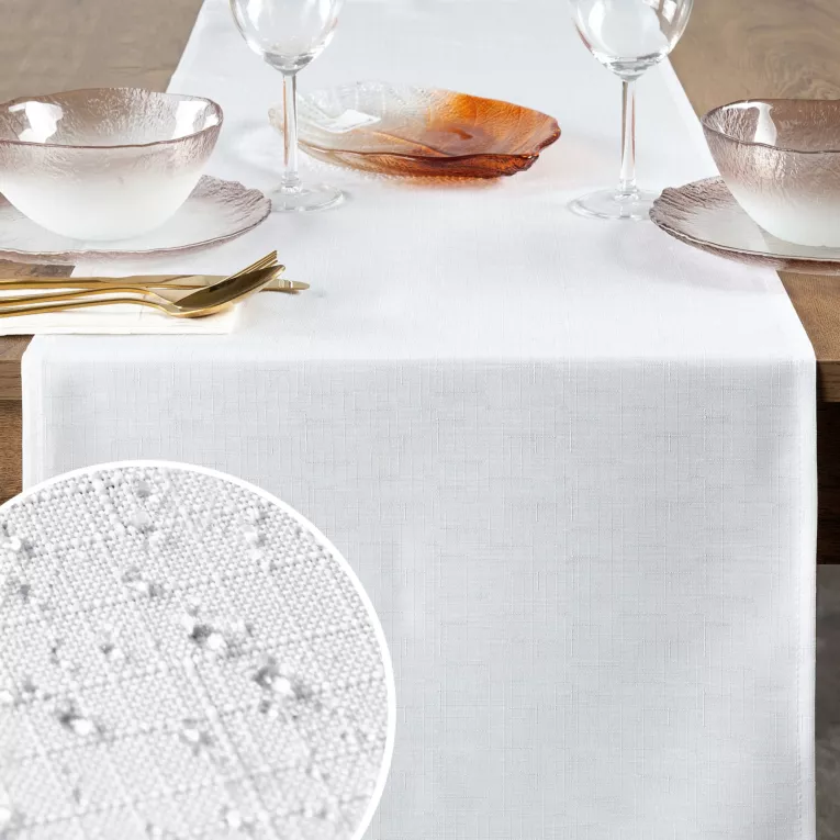 Bieżnik na stół 40x140 cm biały wodoodporny - KATE