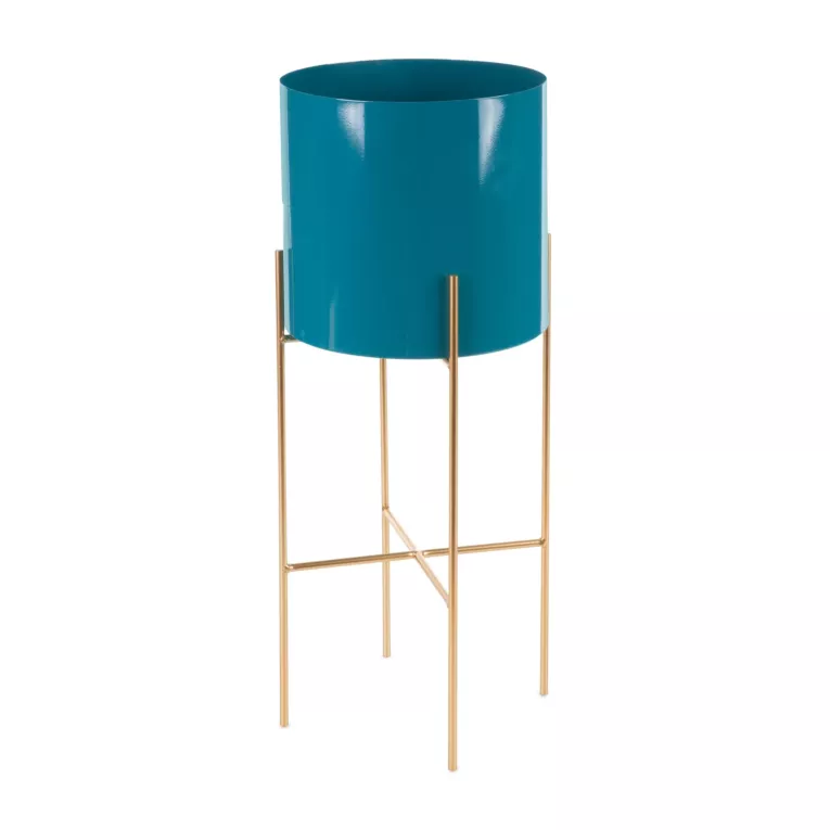 Metalowa osłonka na donicę na stojaku