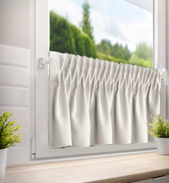 Zazdrostka naturalna z tkaniny o płóciennym splocie 140x45 cm taśma LENA