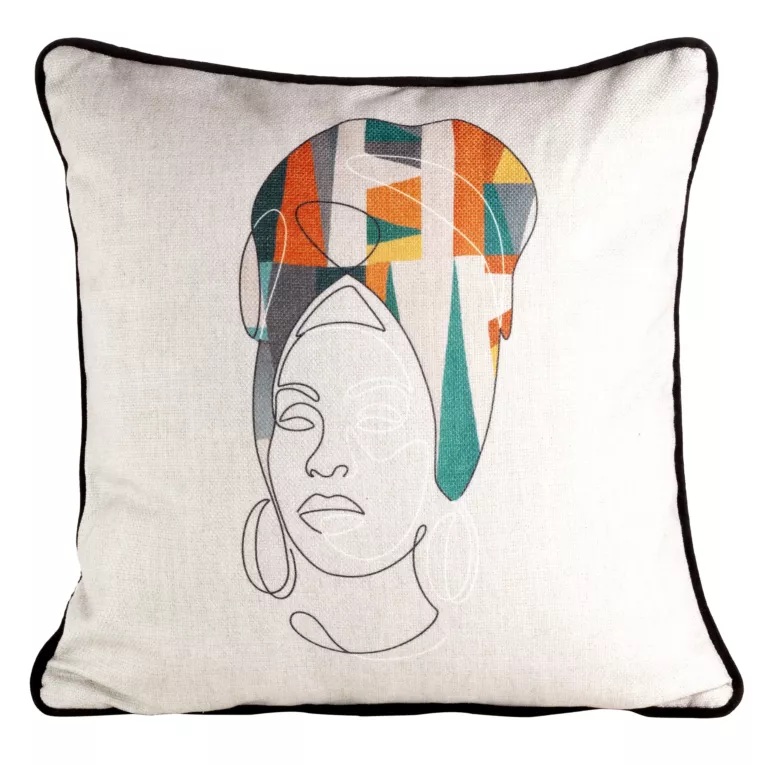 Poszewka welwetowa UNIKA z inspirowana stylem etno z kontrastującą wypustką na brzegach