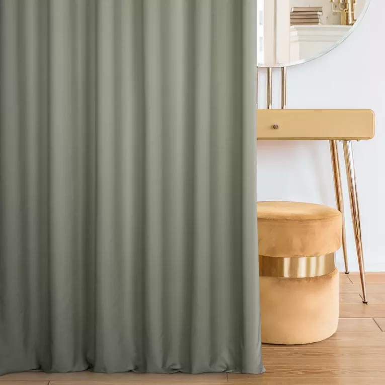 Zasłona szyta na taśmie 5 cm popielata z matowej gładkiej tkaniny