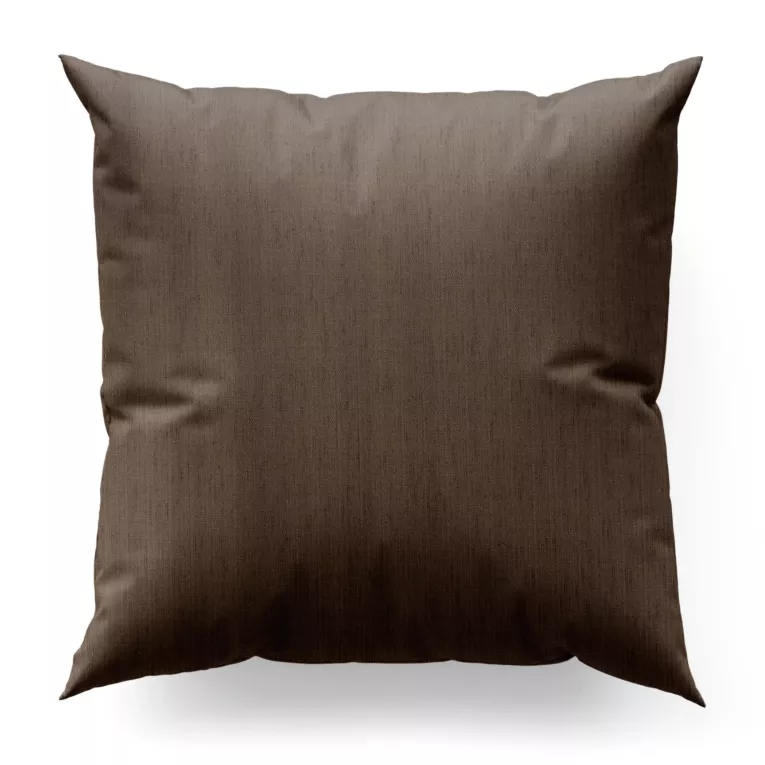 Poszewka szyta brązowa z miękkiej, matowej tkaniny w stylu eko o naturalnym splocie