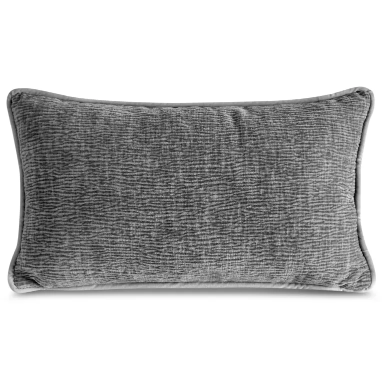 Poszewka na poduszkę 30x50 cm stalowa z szenilowej tkaniny ROSI
