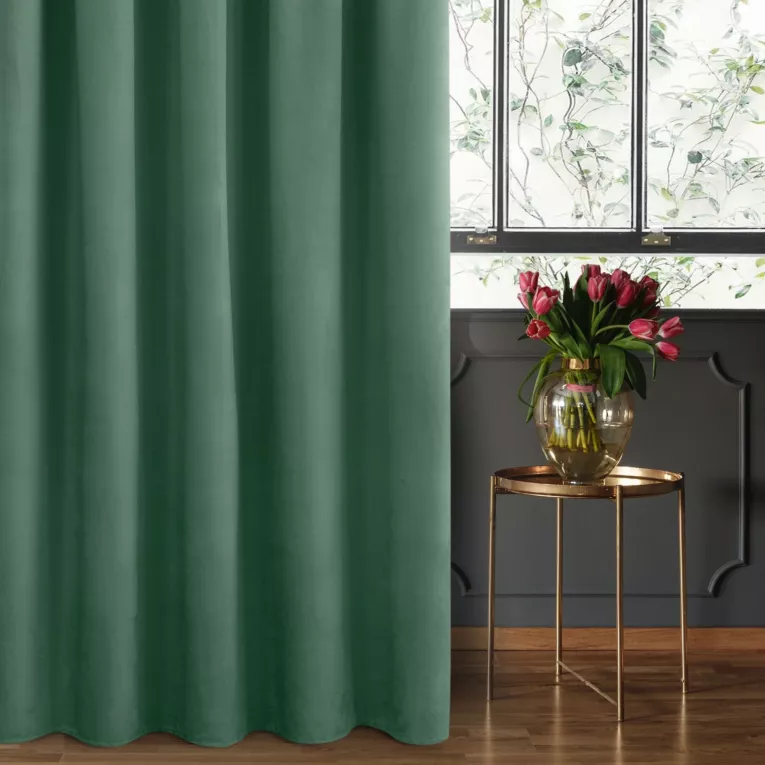 Zasłona welwetowa miętowa gładka 140x270 taśma - SIBEL - Pierre Cardin