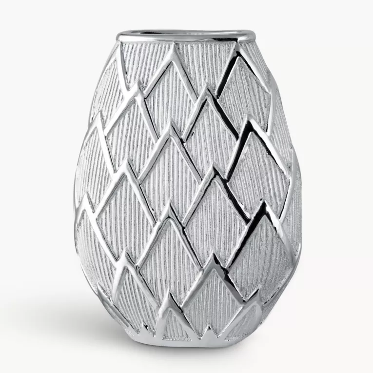 Wazon dekoracyjny SAELA z lśniącym geometrycznym wzorem