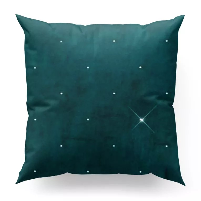 Poszewka szyta turkusowa z miękkiej, welwetowej tkaniny z błyszczącą cyrkonią Italissima Eva Minge