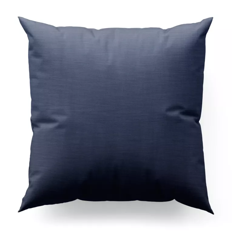 Poszewka szyta granatowa z miękkiej tkaniny o naturalnym splocie w stylu ekologicznym