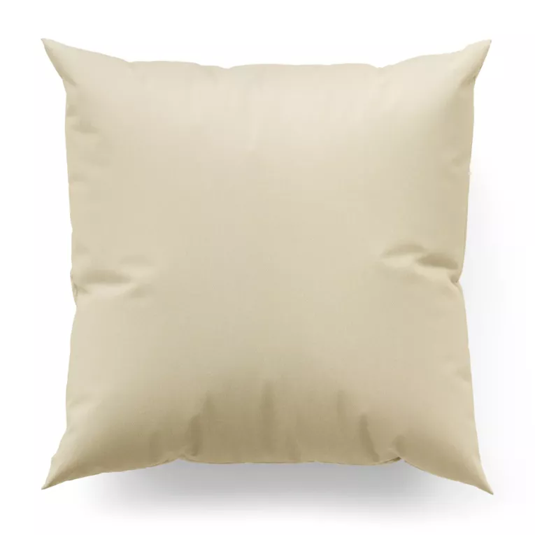 Poszewka szyta kremowa z jednokolorowej gładkiej tkaniny