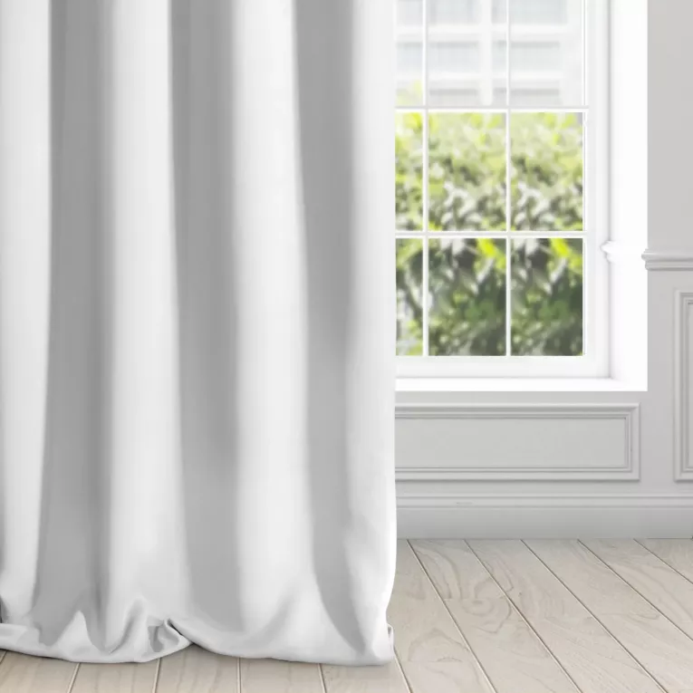 Zasłona biała zaciemniająca gładka półmatowa 135x250 cm przelotka LOGAN