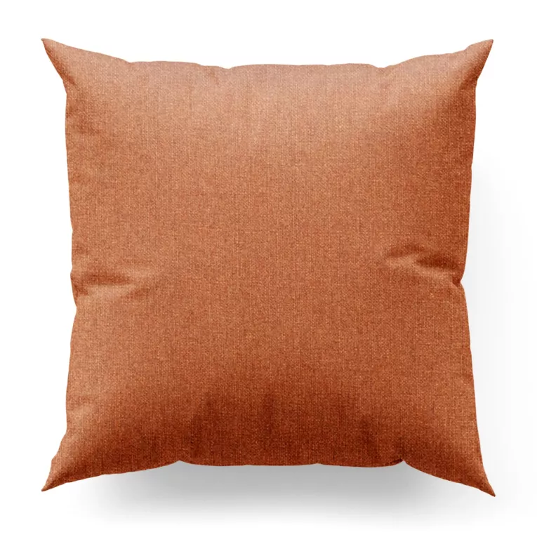 Poszewka szyta ruda z tkaniny o naturalnym splocie w stylu eko